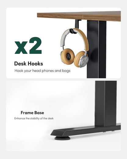 Electric Standing Desk, Height Adjustable Stand up Desk, 55 X 24