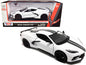2020 Chevrolet Corvette C8 Stingray White with Gray Stripes 1/24