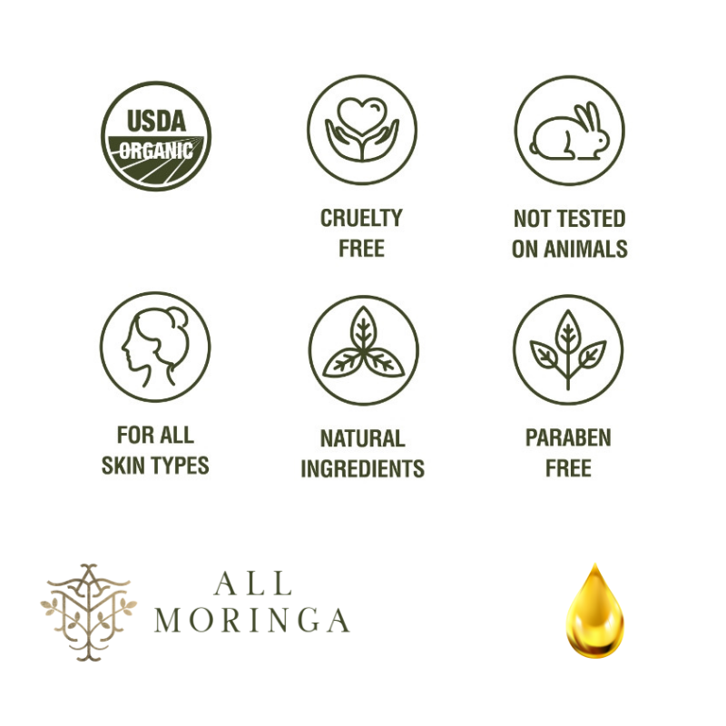 Moringa Oleifera Cold Press Seed Oil Premium 100% Organic