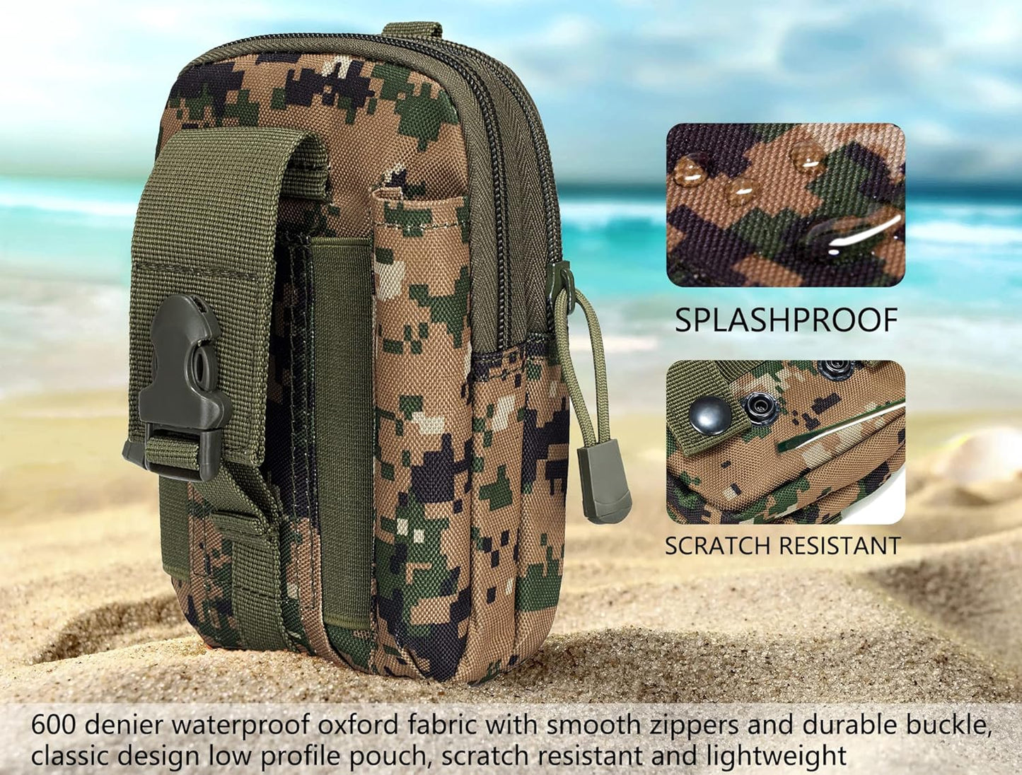 Tactical MOLLE Military Pouch Waist Bag for Hiking, Running and Outdoo