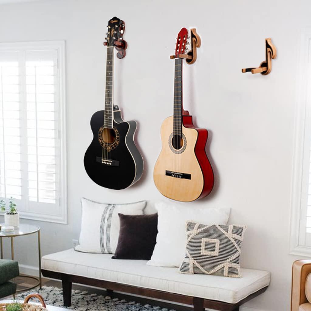 Guitar Holder Wall Mount Ash Wood Wooden Guitar Hanger Hook Stand Rack