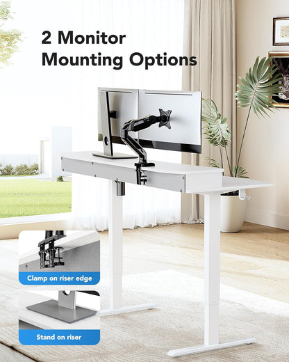 48″ X 24″ Electric Standing Desk with 2 Drawers, C-Clamp Mount