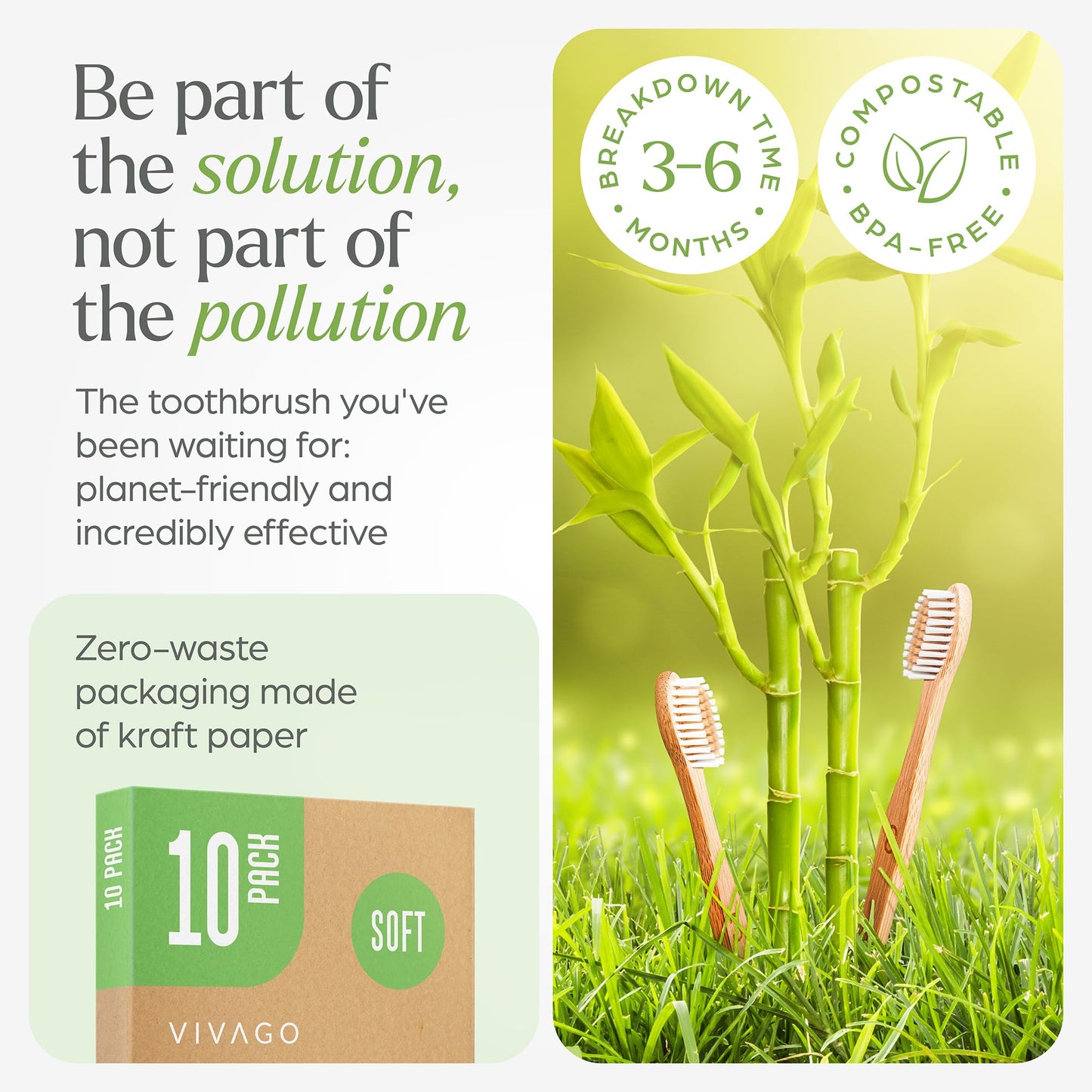 Biodegradable Bamboo Toothbrushes