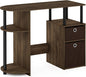 JAYA Simplistic Computer Study Desk, Columbia Walnut/Black/Dark Brown