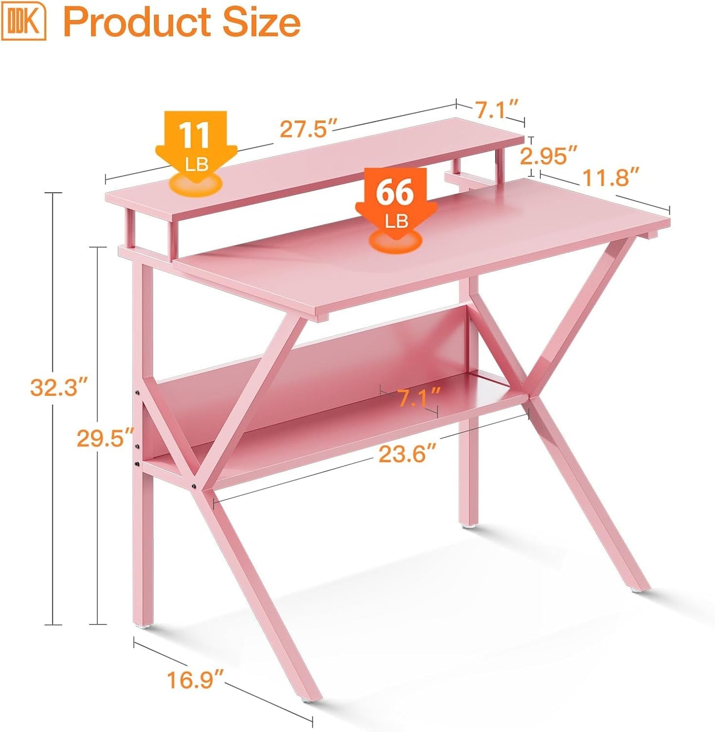 Small Desk, 27.5 Inch Small Computer Desk for Small Spaces, Compact