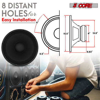 10 Inch Subwoofer Speaker 600W Max 4 Ohm Full Range Replacement DJ