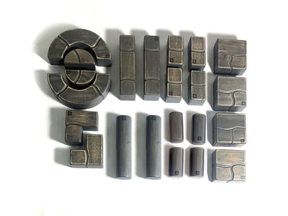 UNIT BRICKS 22 pcs Toddler Standard Unit Rocks Wooden Building Set for
