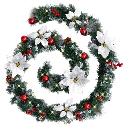Christmas Garland with LED Lights Green 8.9' PVC