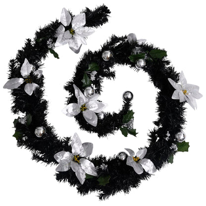 Christmas Garland with LED Lights Green 8.9' PVC