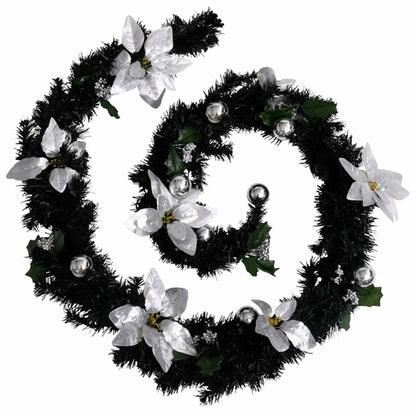 Christmas Garland with LED Lights Green 8.9' PVC