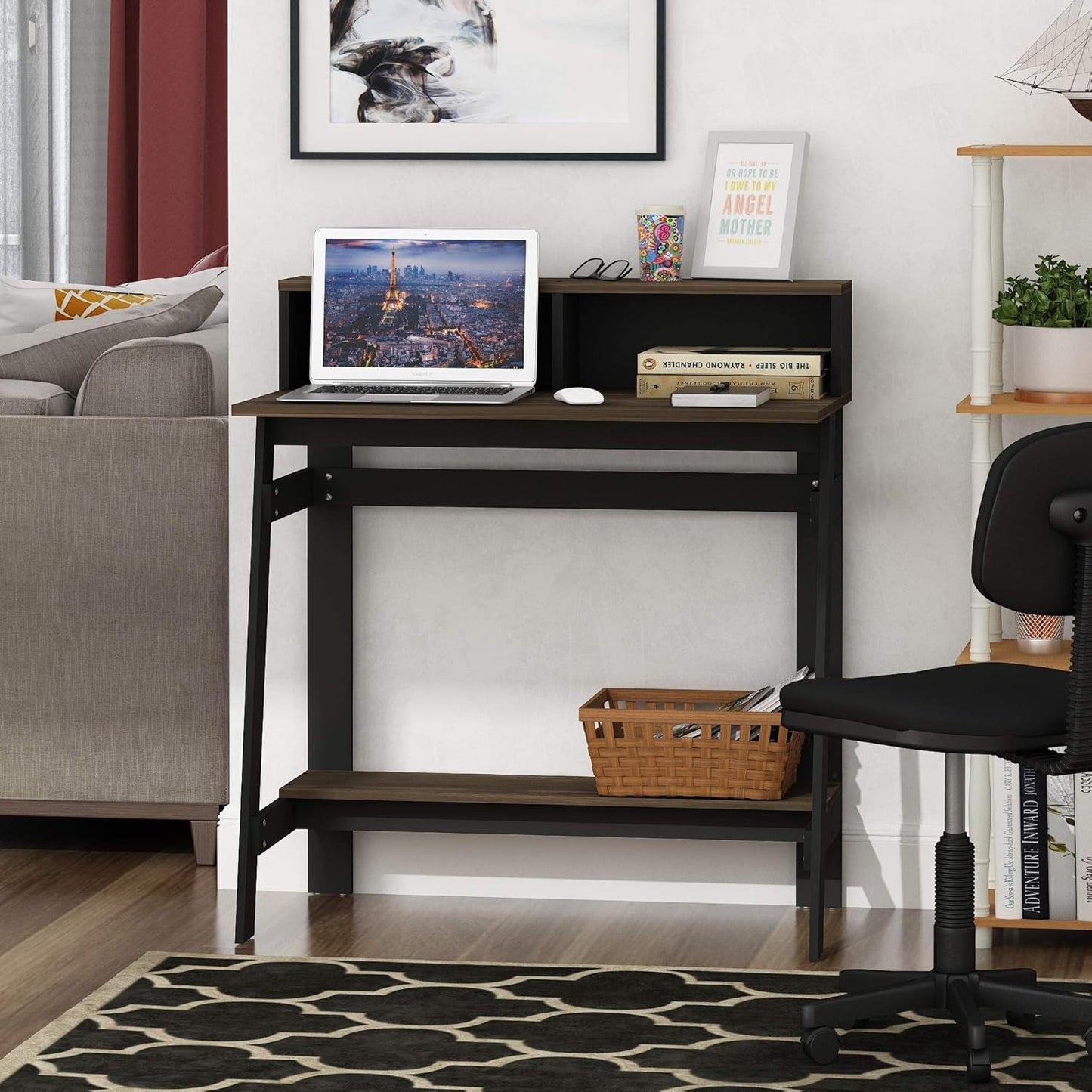Simplistic a Frame Computer Desk, 17.9"D X 31.6"W X 35.5"H, Columbia