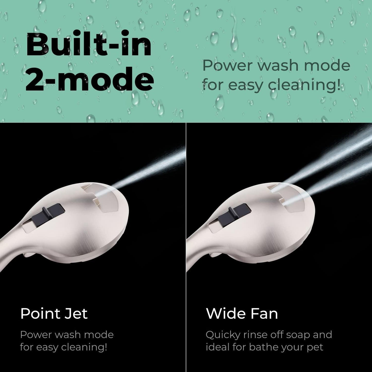 High Pressure Shower Head with Handheld   8 Spray Settings High Flow