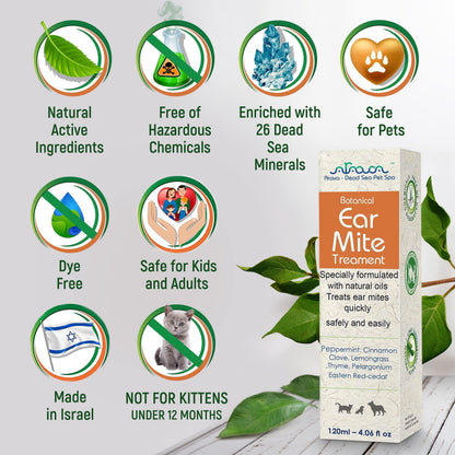 Arava Natural Ear Mite Treatment   for Dogs & Cats   Pet Ear Mites