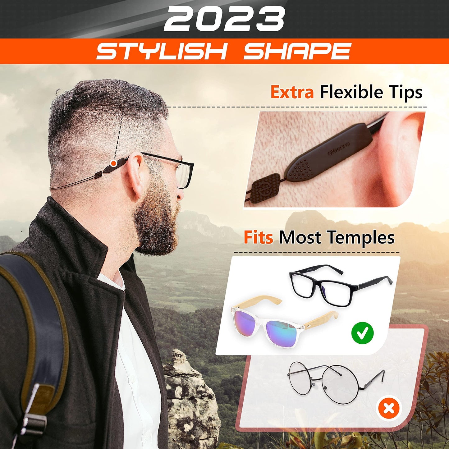 SIGONNA Adjustable Glasses Strap   3 Pcs Eyeglasses Strap Holders   No