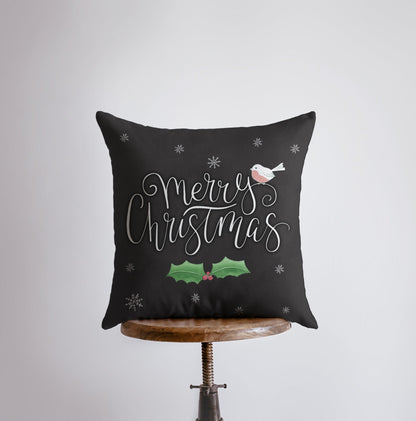 Merry Christmas | Little Bird | Christmas Pillow Cover | Christmas
