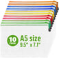 10 Pack Plastic Zipper Pouches A5 for School Office Supplies Cosmetics