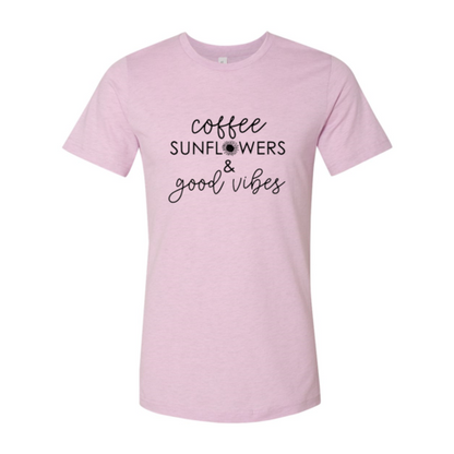 Coffee Sunflowers And Good Vibes Shirt