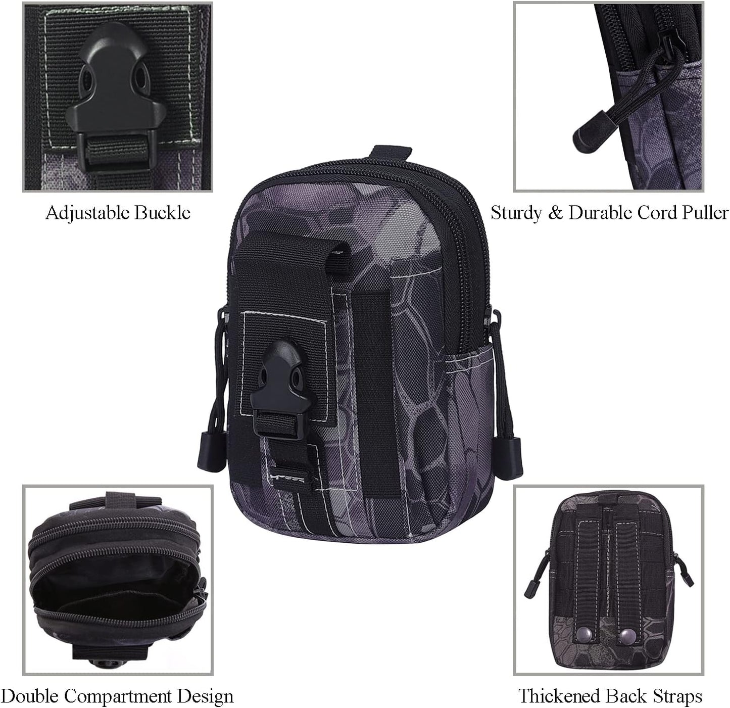 Tactical MOLLE Military Pouch Waist Bag for Hiking, Running and Outdoo