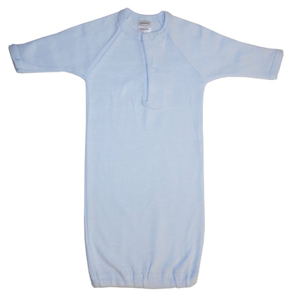 Preemie Solid Blue Gown - 2 Pack