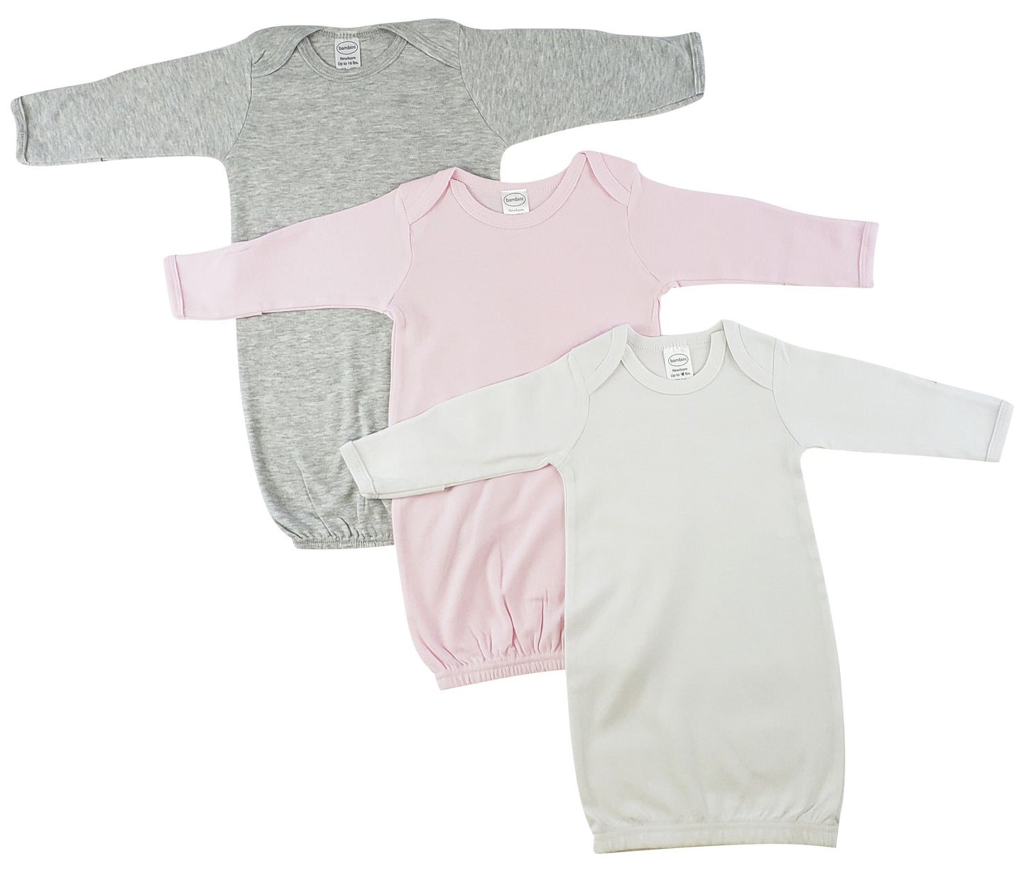 Bambini Newborn Baby Girls 3 pc Gown Set