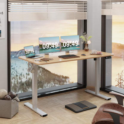 Electric Height Adjustable Standing Desk Large 55 X 24 Inches Sit