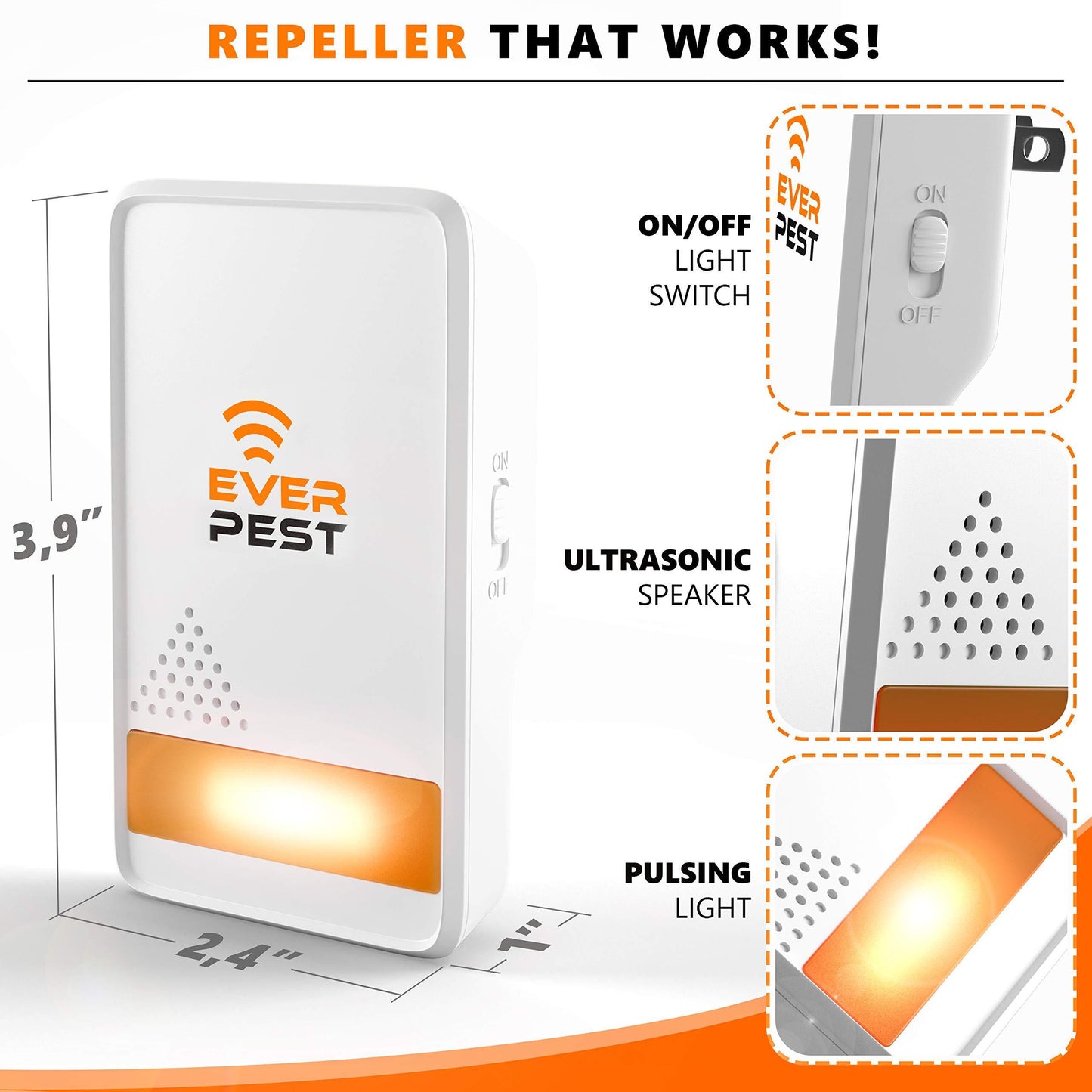Ultrasonic Pest Repeller Plug in 2 Pack Repellent Control   Get Rid of