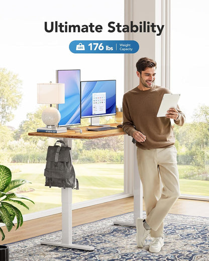 Electric Standing Desk, 48" X 24" Whole Piece Desktop, Adjustable