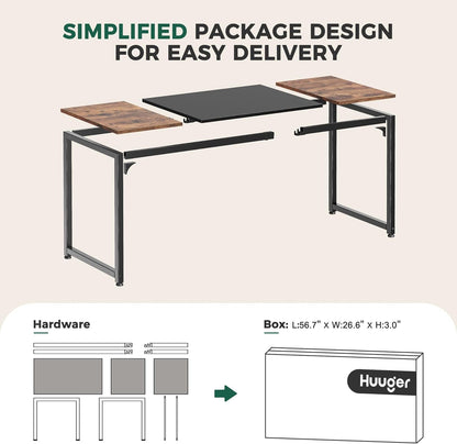 Computer Desk, 80 Inch Office Desk, Gaming Desk with Storage, Writing