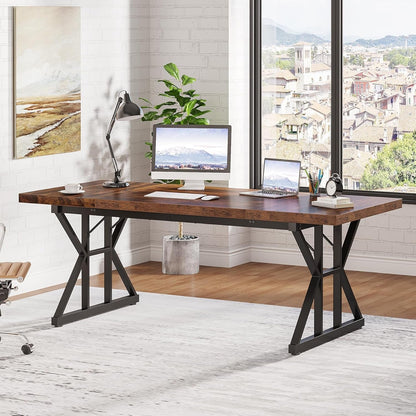 70.8-Inch Executive Desk, Large Computer Office Desk Workstation,