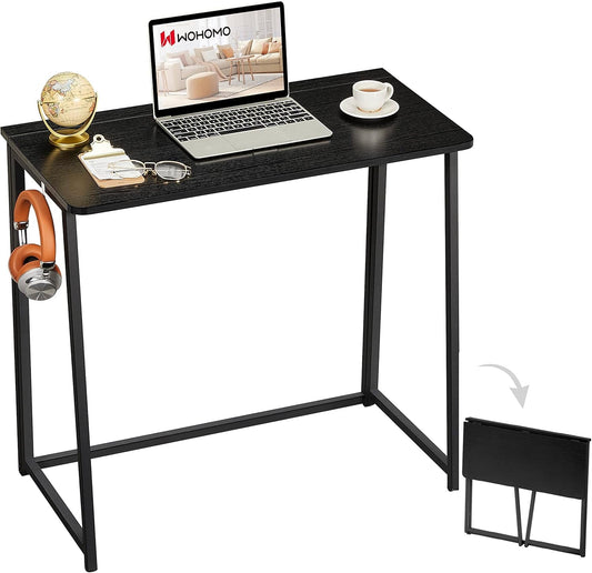 Folding Computer Desk, Small Writing Foldable Desk 31.5", Space-Saving