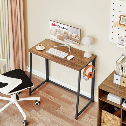 Folding Computer Desk, Small Writing Desk 31.5", Space-Saving Foldable