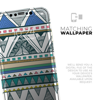 Abstract Blue and Green Triangle Aztec - Skin-Kit for the Apple iPhone