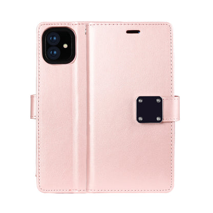 KIKO Multi Pockets Folio Leather Wallet Case with Strap for iPhone 13