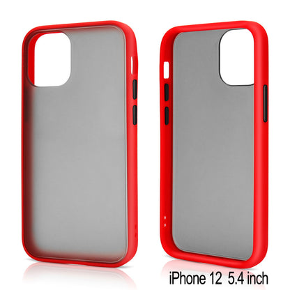 Slim Matte Hybrid Bumper Case for iPhone 12 Mini 5.4 inch (Red)