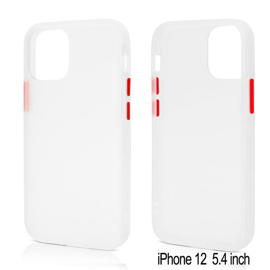 Slim Matte Hybrid Bumper Case for iPhone 12 Mini 5.4 inch (White)