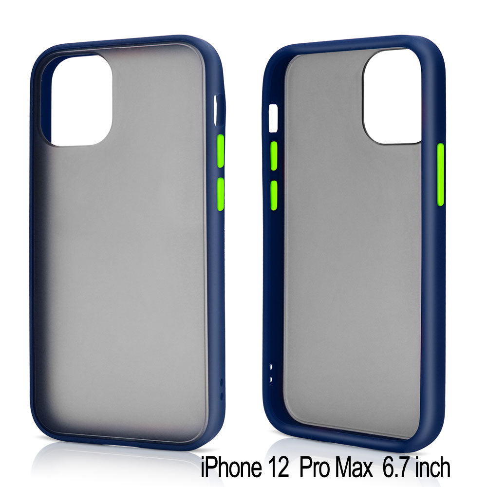 Slim Matte Hybrid Bumper Case for iPhone 12 Pro Max 6.7 inch (Navy