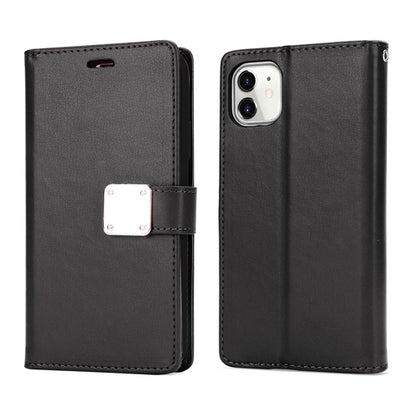 Multi Pockets Leather Wallet Case with Strap for iPhone 13 Pro Max