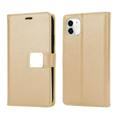 Multi Pockets Leather Wallet Case with Strap for iPhone 13 Pro Max