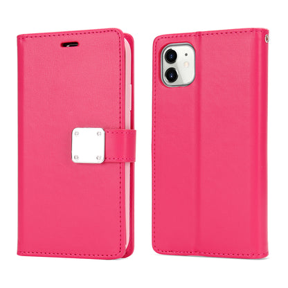 Multi Pockets Leather Wallet Case with Strap for iPhone 13 Pro Max
