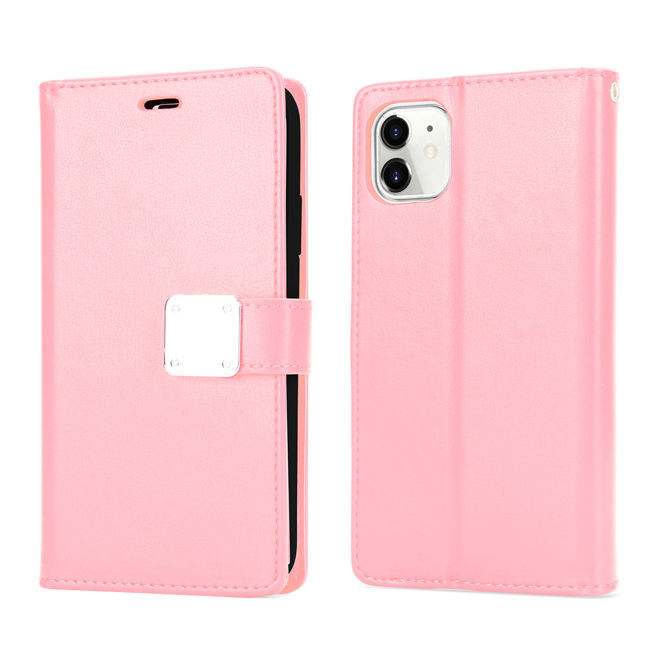 Multi Pockets Leather Wallet Case with Strap for iPhone 13 Pro Max