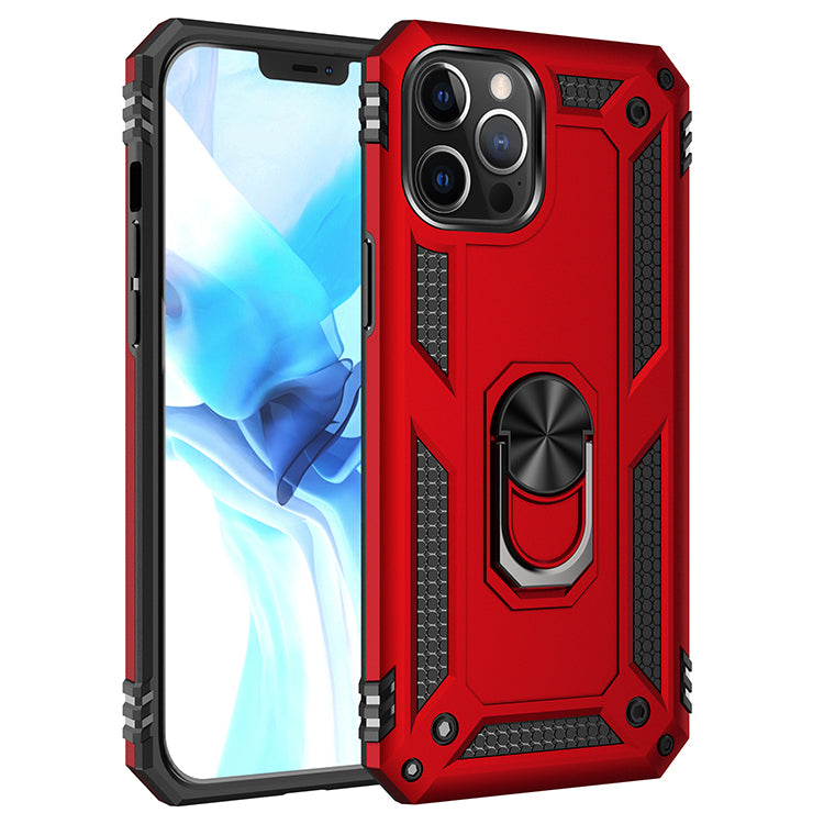 Tech Armor Ring Stand Grip Case with Metal Plate for iPhone 12 /