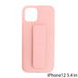 PU Leather Hand Grip Kickstand Case with Metal Plate for iPhone 12