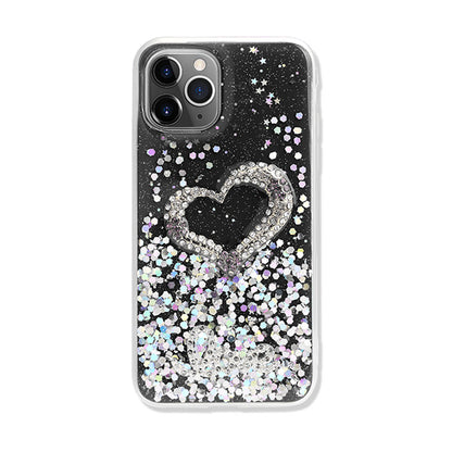 Love Heart Crystal Shiny Glitter Sparkling Jewel Case Cover for iPhone