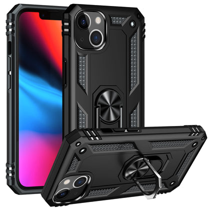 KIKO Tech Armor Ring Stand Grip Case with Metal Plate for iPhone 13
