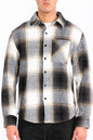 Flannel Shacket Shirt Jacket Wool Blend Button Down