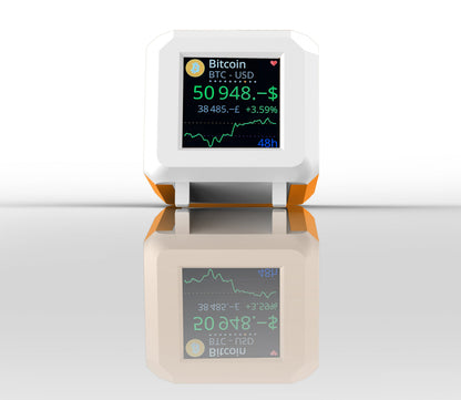 White / Orange Whale Crypto Ticker - LCD Display for Coin & Fiat