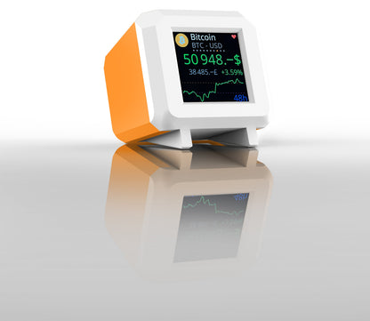 White / Orange Whale Crypto Ticker - LCD Display for Coin & Fiat