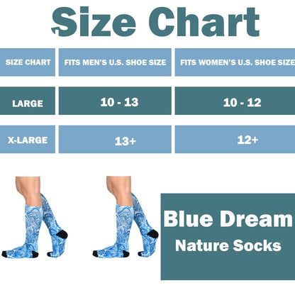 Sierra Socks Blue Dream Pattern CoolMax Socks, Nature Collection for