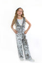 COCO With Pocketwist™  – Silver Crushed velvet Jumpsuit