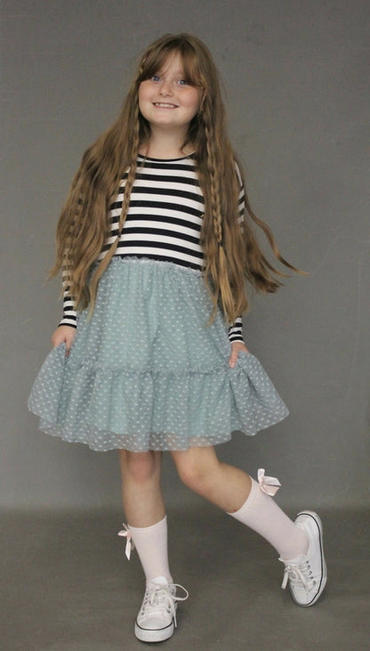 Lined Fit and Flare Combo Dress